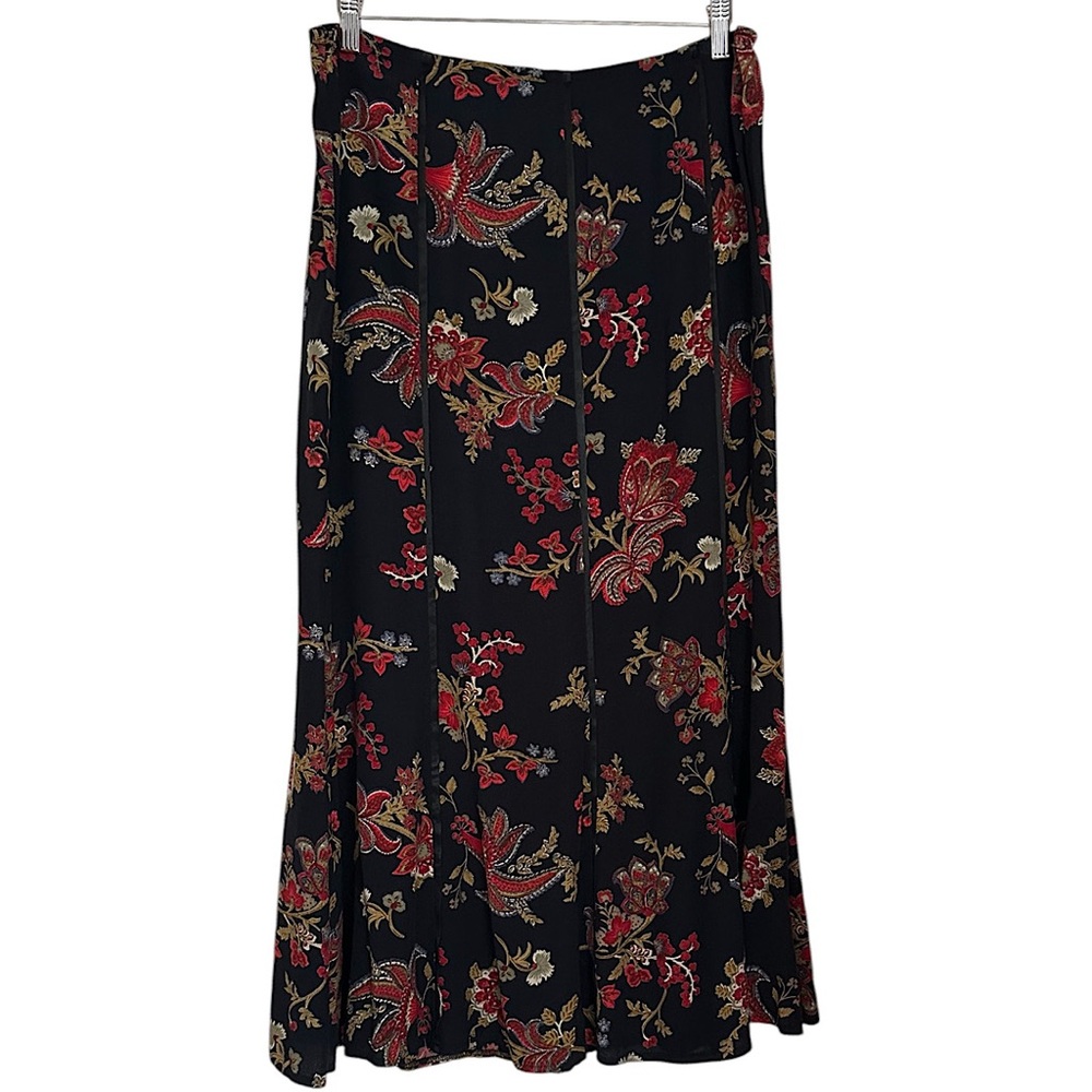 Vintage Carol Anderson Women’s Maxi Skirt Dark Floral Cottage Fairy Grunge Sz M